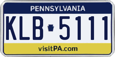 PA license plate KLB5111