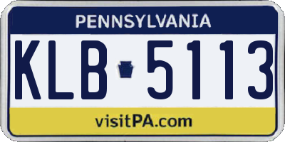 PA license plate KLB5113