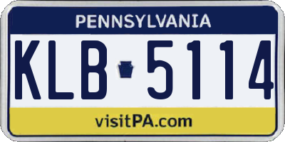 PA license plate KLB5114