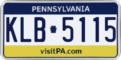 PA license plate KLB5115