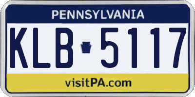 PA license plate KLB5117