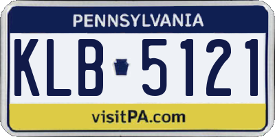 PA license plate KLB5121