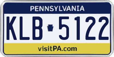 PA license plate KLB5122