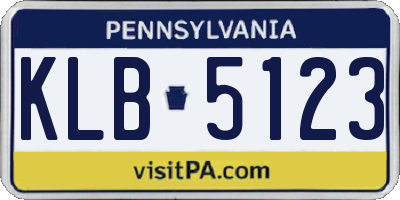 PA license plate KLB5123