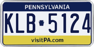 PA license plate KLB5124