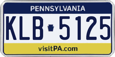 PA license plate KLB5125