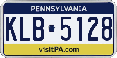 PA license plate KLB5128