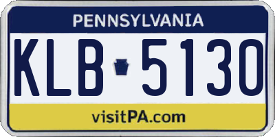 PA license plate KLB5130