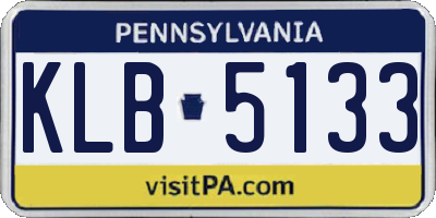 PA license plate KLB5133