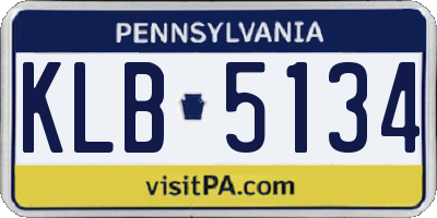PA license plate KLB5134