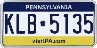 PA license plate KLB5135