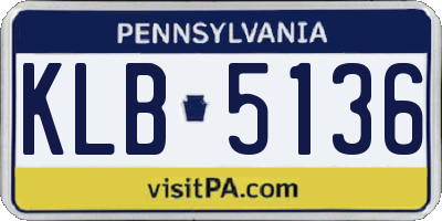 PA license plate KLB5136