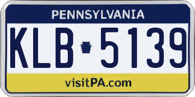 PA license plate KLB5139