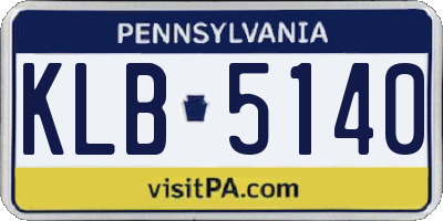 PA license plate KLB5140