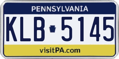 PA license plate KLB5145