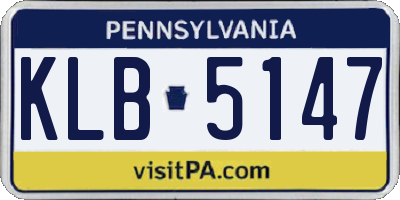 PA license plate KLB5147