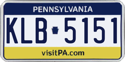 PA license plate KLB5151
