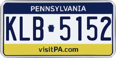 PA license plate KLB5152