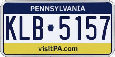 PA license plate KLB5157
