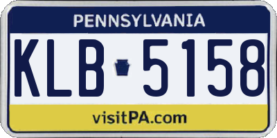 PA license plate KLB5158