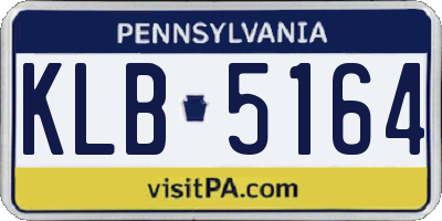 PA license plate KLB5164