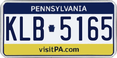 PA license plate KLB5165