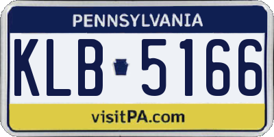 PA license plate KLB5166