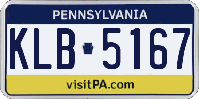 PA license plate KLB5167
