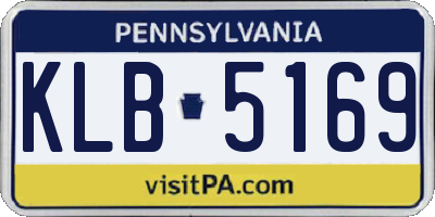 PA license plate KLB5169