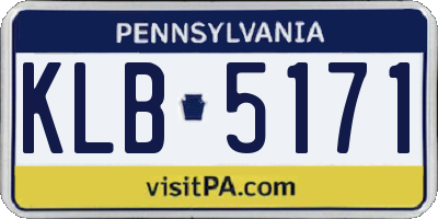 PA license plate KLB5171
