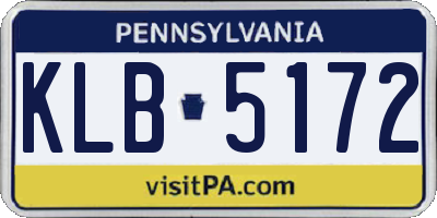 PA license plate KLB5172