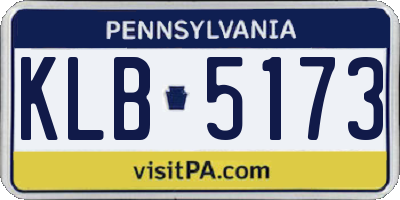 PA license plate KLB5173