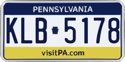 PA license plate KLB5178
