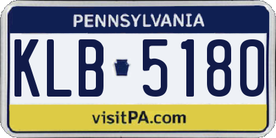 PA license plate KLB5180