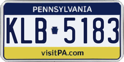 PA license plate KLB5183