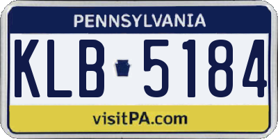 PA license plate KLB5184