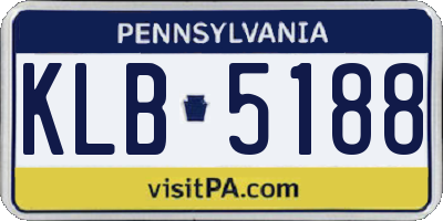 PA license plate KLB5188