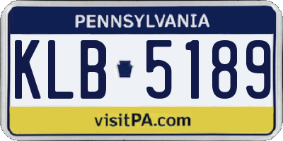 PA license plate KLB5189