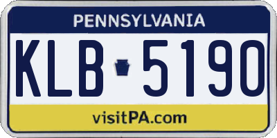 PA license plate KLB5190