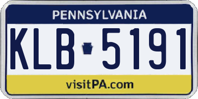 PA license plate KLB5191