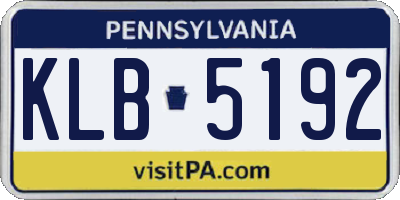 PA license plate KLB5192