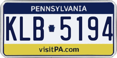PA license plate KLB5194