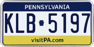 PA license plate KLB5197
