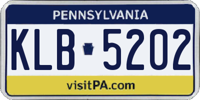PA license plate KLB5202