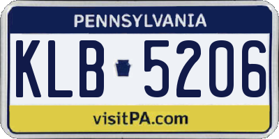 PA license plate KLB5206