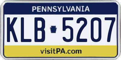 PA license plate KLB5207