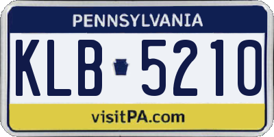 PA license plate KLB5210