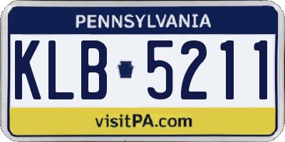 PA license plate KLB5211