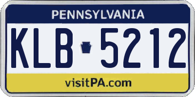 PA license plate KLB5212