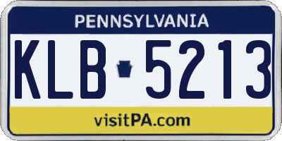 PA license plate KLB5213